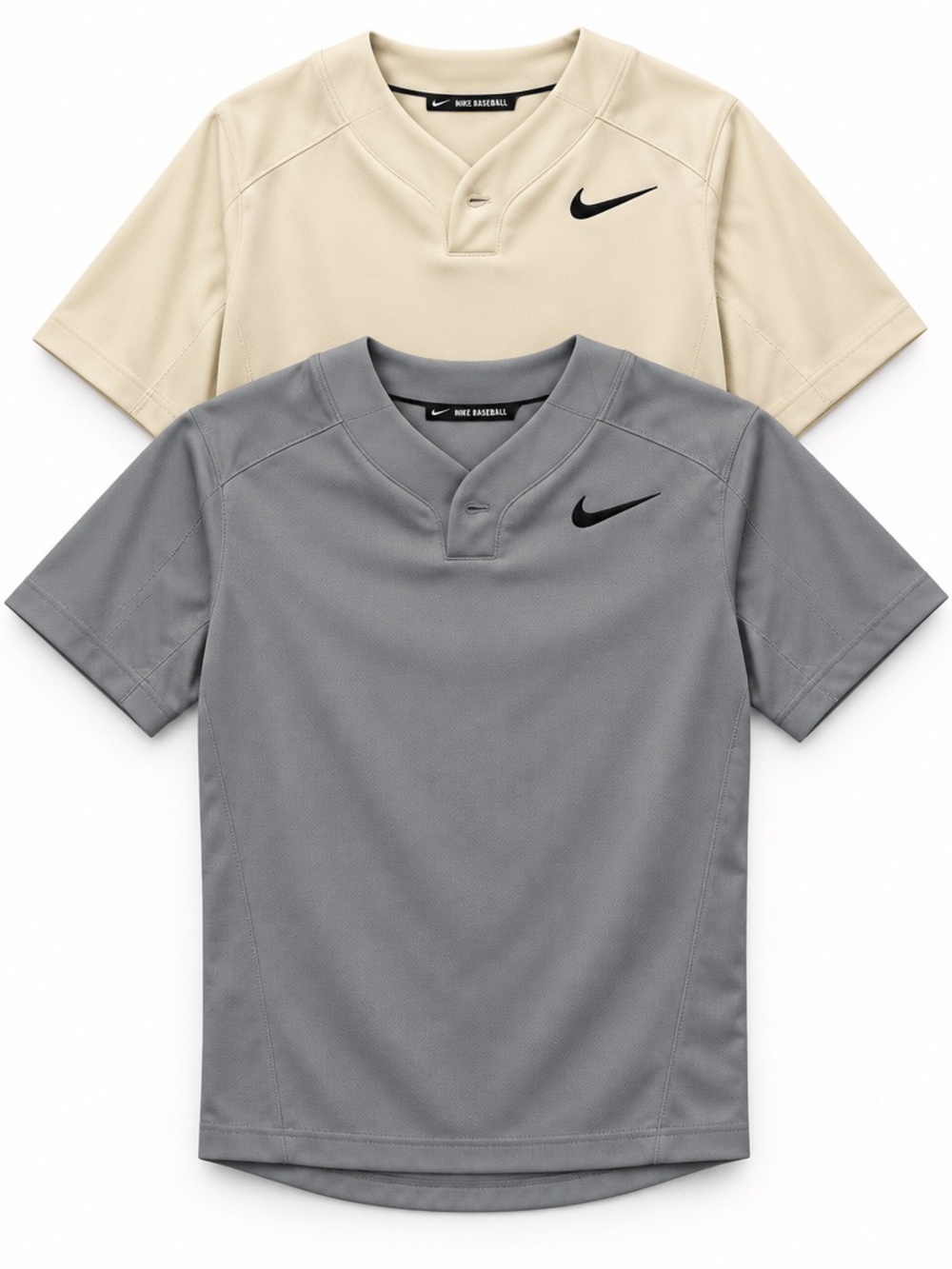 Nike Boys Short Sleeve Henley Shirts XS Black Tan 2 Tops